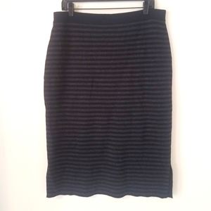 NWT Eileen Fisher Striped Merino Wool Pencil Skirt Size Large